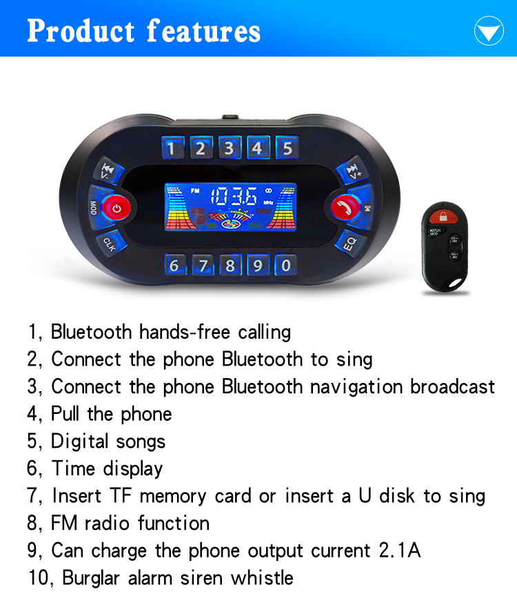 MT730 Motorcycle Bluetooth Spe - Audio Music Player recension och pris