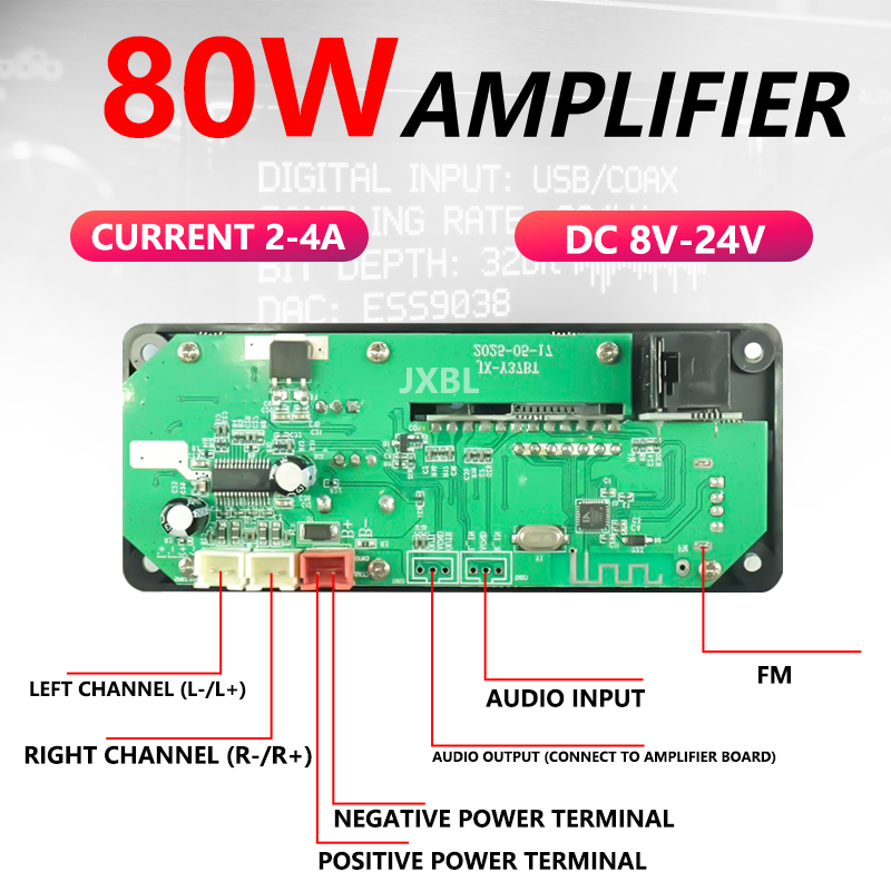 80W Bluetooth 5.0 MP3 Decoder  - Audio Music Player recension och pris