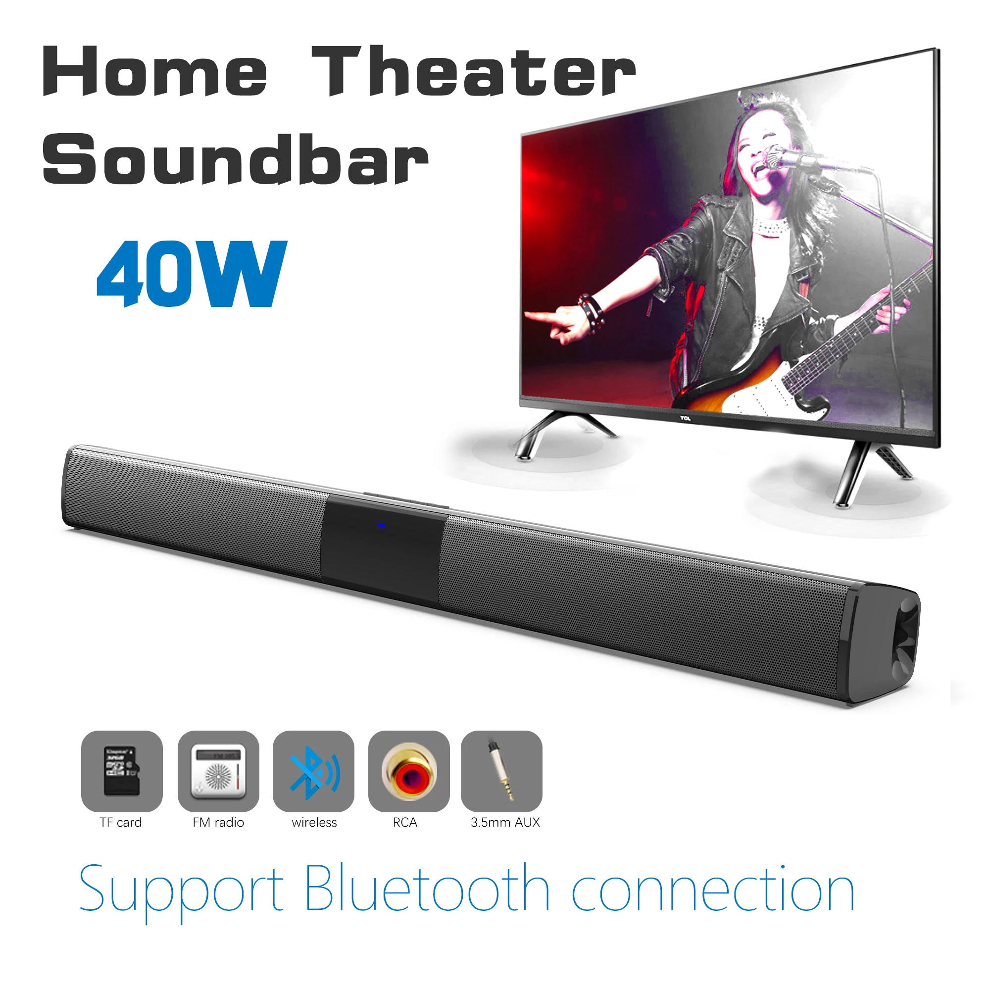 40W High Power Soundbar for TV - Audio Music System For Home recension och pris